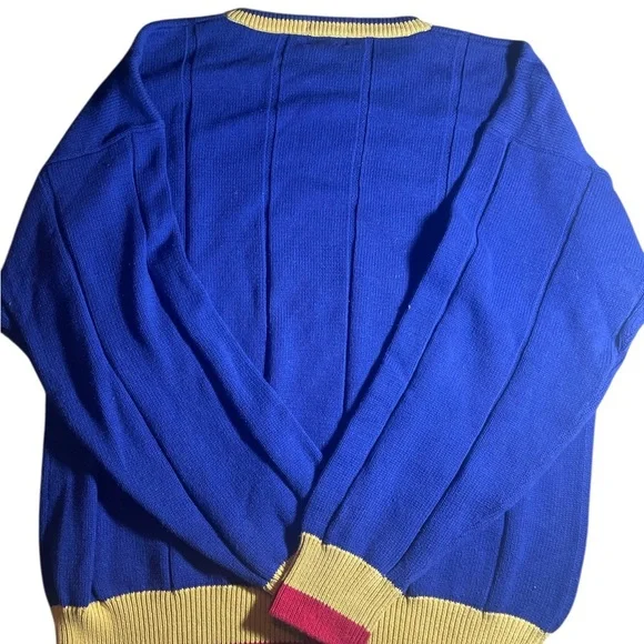 GANT  Men's Blue Sweater with Red and Yellow Accents - Picture 5 of 6
